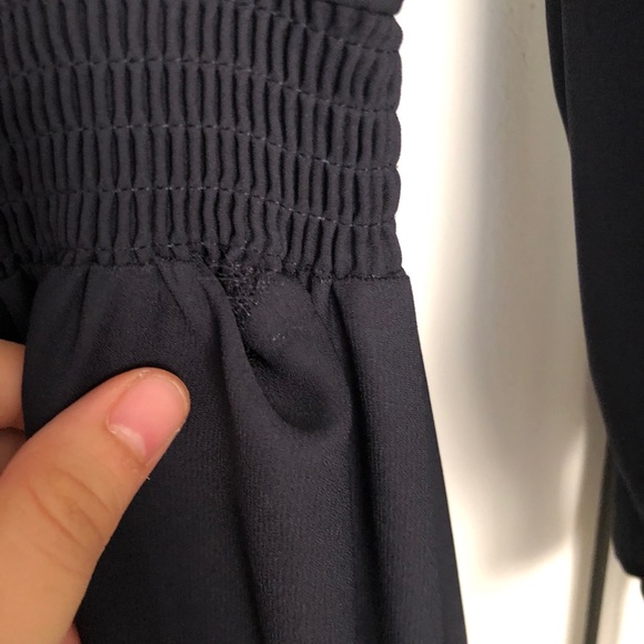 Dark Blue Dress with Colourful Floral Bottom - Picture 6 of 6